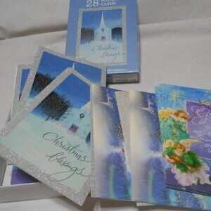 NEW BOX 23 HALLMARK IMAGE ARTS GLITTER CHRISTMAS CARDS & ENVELOPES 5 DESIGNS 🎄